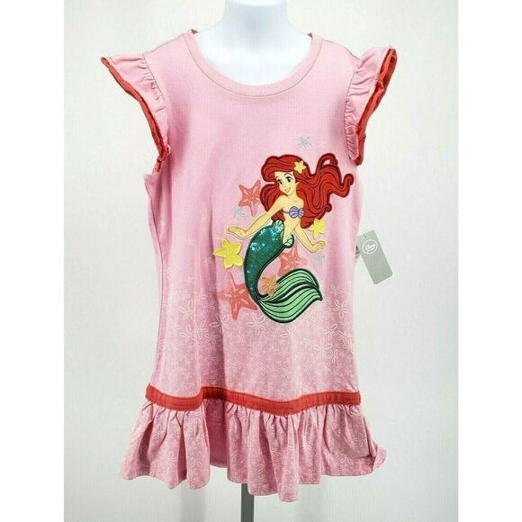 New Disney Store Nightgown Princess Little Mermaid Ariel Girls Sz 9 10 Sparkle - Picture 1 of 10